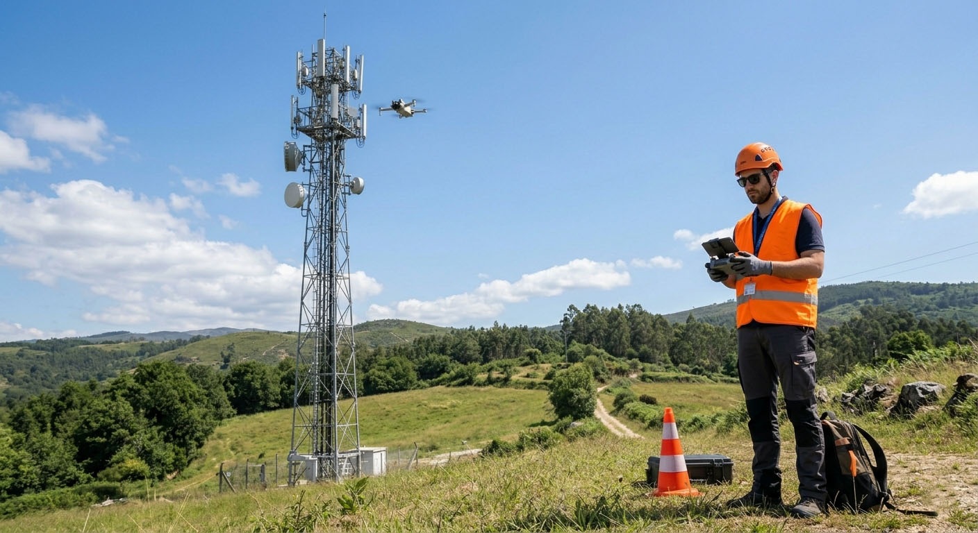 Inspeção telecom com drone